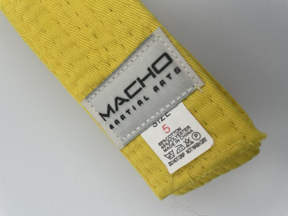 Martial Arts Taekwondo Karate Yellow Belt Size 5 Macho